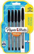 Paper Mate InkJoy 100ST Ballpoint Pens, Fine 0.7mm, Black, Pack of 5