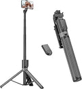 Phone Tripod & Selfie Stick, 180cm Aluminum All in One Extendable Tripod for Smartphone, Portable Travel Phone Stand for Filming, with Wireless Remote…