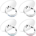 Bewudy 4 Pcs Diamond Phone Ring Holder Grip, Transparent Cell Phone Finger Ring Grip Kickstand, 360° Degree Rotation Finger Ring Stand, Compatible with…