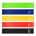 Elastic Resistance Loop Bands for Home Gym, Yoga and Pilates, Pack of 5