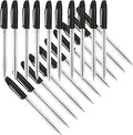 Q-Connect Stick Grip Ballpoint Pens, Medium, Black, Pack of 20