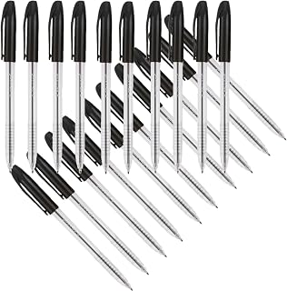 Q-Connect Stick Grip Ballpoint Pens, Medium, Black, Pack of 20