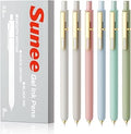 SUNEE Gel Pens, Fine 0.5mm, Quick-Dry Black Ink, Pack of 6