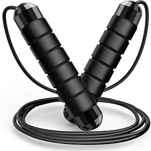 Adjustable Tangle-Free Speed Jump Rope with Foam Handles and Storage Bag