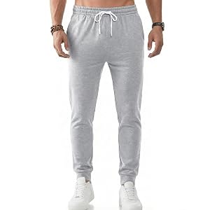 PINSPARK Men's Slim-Fit Running Joggers and Gym Trousers with Pockets