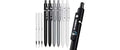 STAGEEK Black Gel Pens, 6 Pieces with 3 Extra Refills, Fine Point Quick-Dry Black Ink