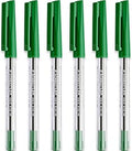 STAEDTLER 430 M Stick Ballpoint Pens, Medium 0.5mm, Green Ink, Pack of 6