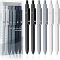 UIXJODO Gel Pens, Fine 0.5mm, Quick-Dry Black Ink, Pack of 6