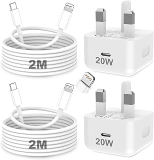 for iPhone Charger Fast Charge, 2Pack PD 20W Fast Apple Charger Cable 2M, iPhone Fast charger Plug with USB C To Lightning Cable for iPhone 14 13 12 11…