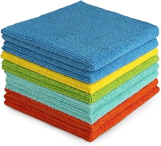 AIDEA Microfibre Cleaning Cloths, Lint-Free Washable Pack of 8, 30 x 30cm, Reusable Streak-Free Cloths