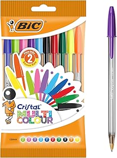 BIC Cristal Multicolour Ballpoint Pens, Pack of 10