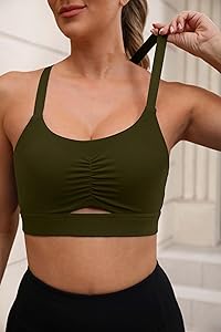 Women's Strappy High-Impact Padded Sports Bra with Criss-Cross Racerback