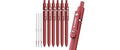 STAGEEK Red Gel Pens GX3, 6 Pieces with 3 Extra Refills, Fine Point Quick-Dry Red Ink