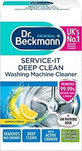Dr. Beckmann Service-it Deep Clean Washing Machine Cleaner, 250g | Lemon Fresh Scent, Removes 99.99% of Bacteria, Fungi & Viruses, Eliminates Bad Odours