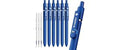 STAGEEK Blue Gel Pens, 6 Pieces with 3 Extra Refills, Fine Point Quick-Dry Blue Ink