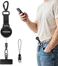 MoKo Anti-Theft Phone Lanyard with Retractable Steel Line | Lockable anti-drop phone strap with 360° tether tab for outdoor activities, Black