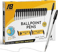 Black Biro Ballpoint Pens, Smooth Smudge-Free Writing, Pack of 100