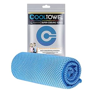 YORFULL Quick-Dry Cooling Towel for Gym, Running and Yoga, Blue