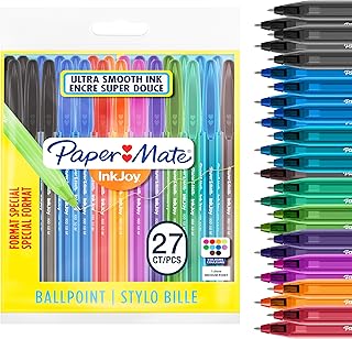 Paper Mate InkJoy 100ST Ballpoint Pens, Medium 1.0mm, Assorted Colours, Pack of 27