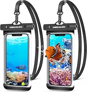 UNBREAKcable Waterproof Phone Case, 2-Pack IPX8 Universal Waterproof Phone Pouch Dry Bag for iPhone 17 16 15 14 13 12 11 Pro Max XR SE 2022 Samsung S25…