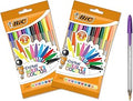 BIC Cristal Multicoloured Ballpoint Pens, Large 1.6mm Nib, 2 Packs of 10