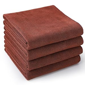 Meng Jiaran Microfibre Gym and Travel Towels, Pack of 4, Brown